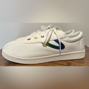 Tretorn Big Girls Lil Nylite White/Rainbow Sneakers NWT Size 6